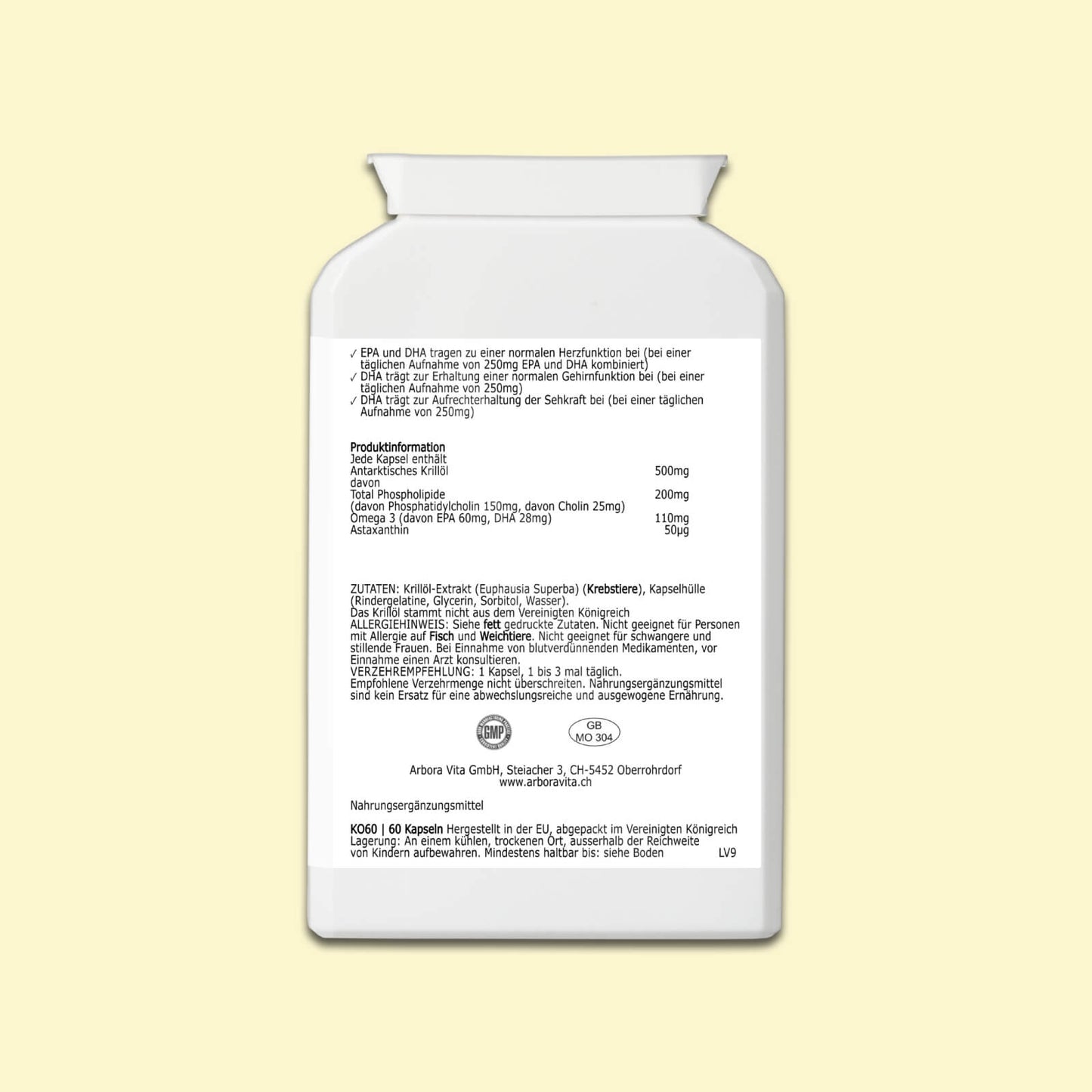 Zutaten und Nährwerte von Antarctic Krill Oil – hochwertiges Omega-3 aus Krillöl