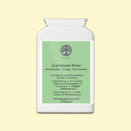 Acai Immun Power Nahrungsergänzung – vegane Kapseln mit pflanzlichen Extrakten, halal & koscher zertifiziert