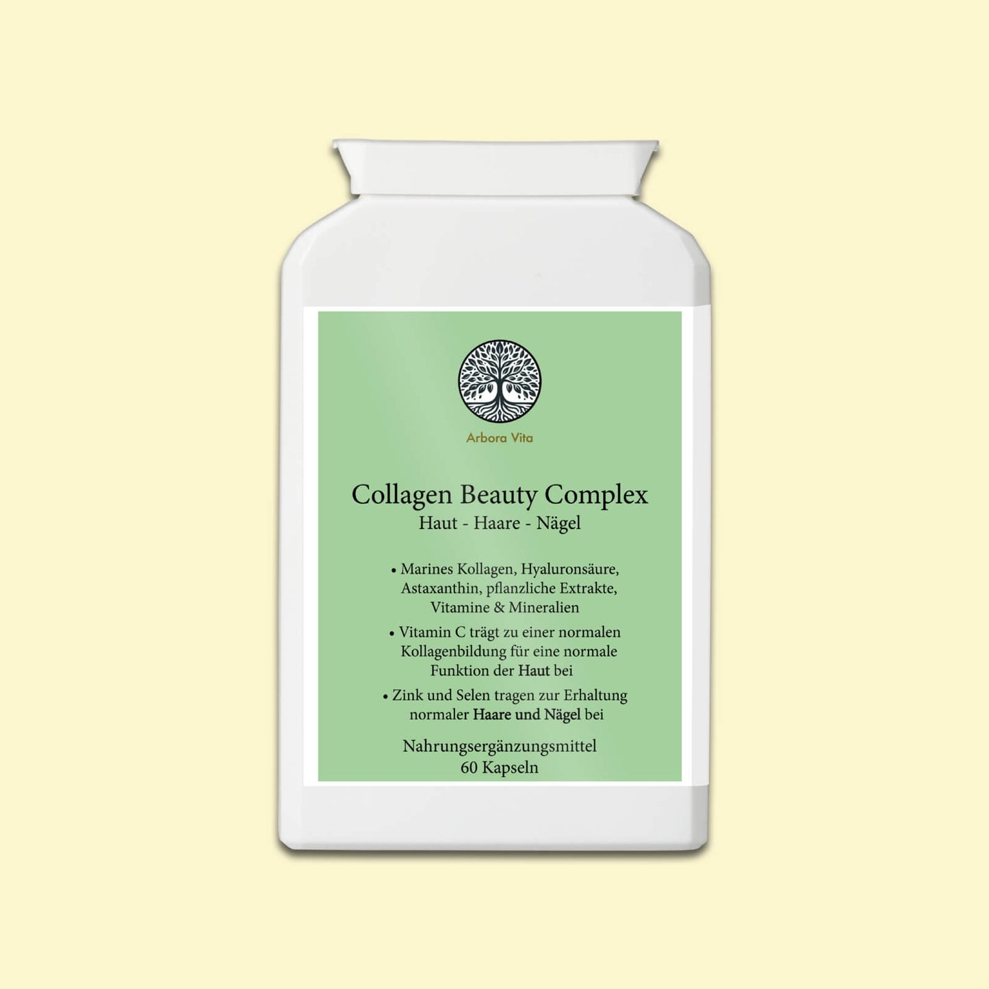 Collagen Beauty Complex – Kapseln mit Kollagen, Hyaluronsäure, Vitaminen und Pflanzenextrakten für Haut, Haare und Nägel